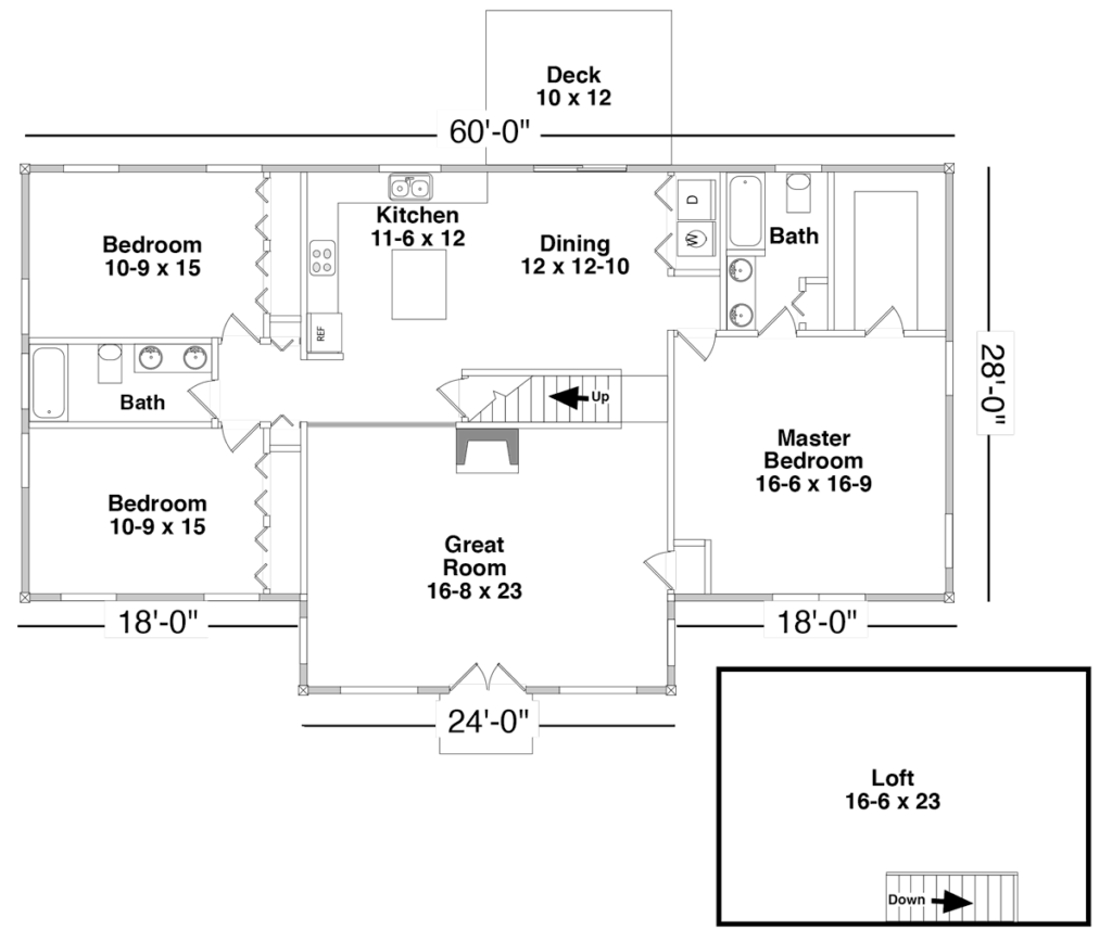 Floor Plan for the AUBURN by Century Cedar Homes