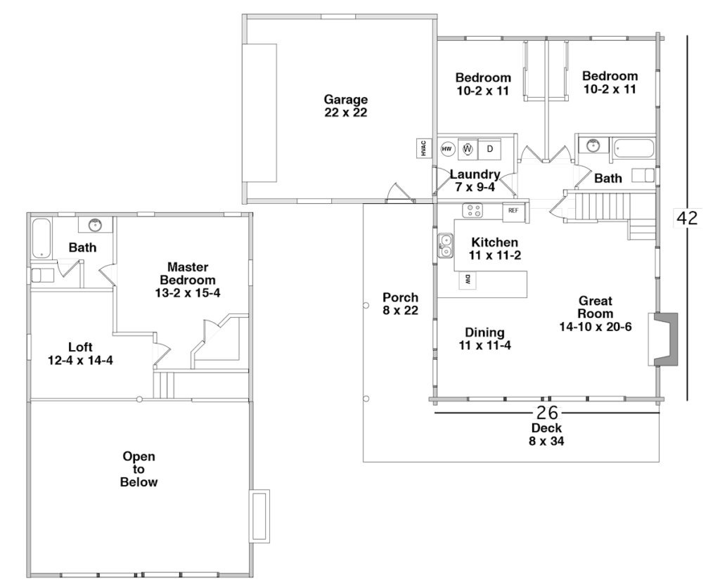 Floor Plan for the FOREST LAKE by Century Cedar Homes