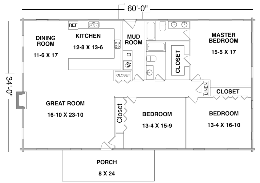 Floor Plan for the MARION by Century Cedar Homes