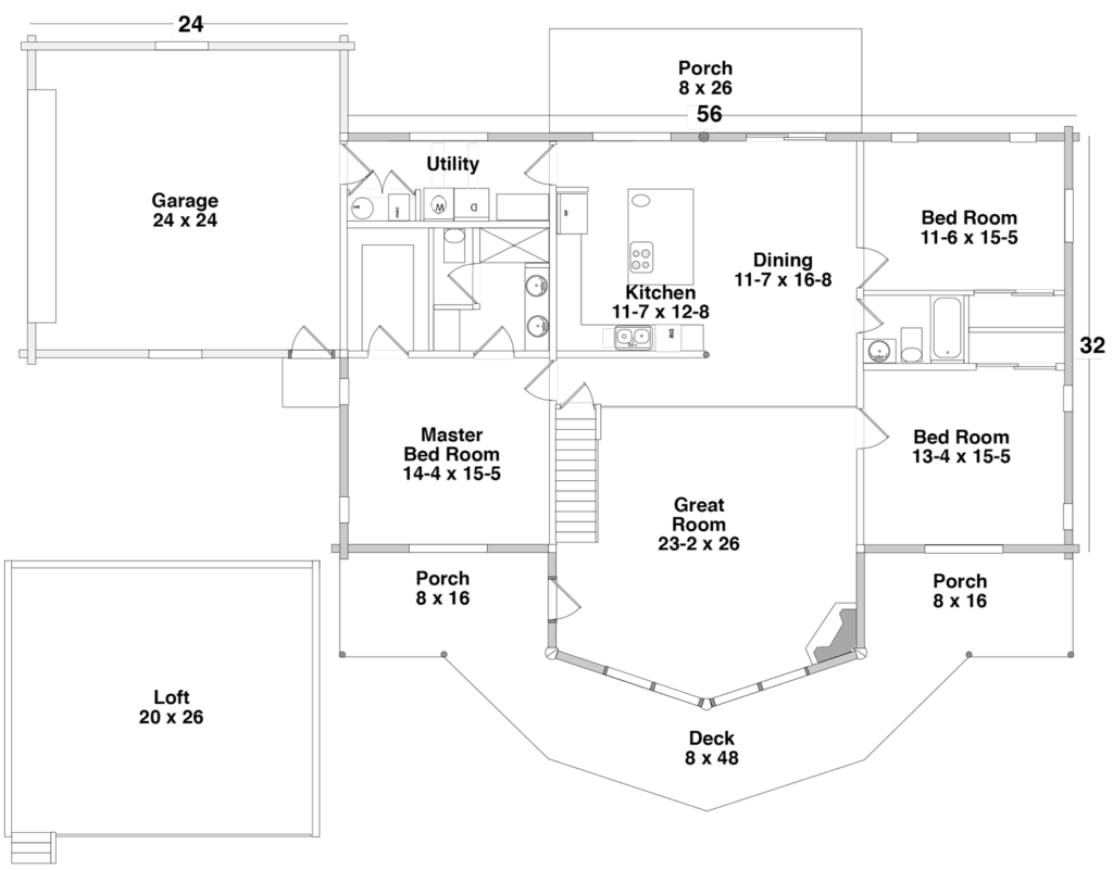 Floor Plan for the PAYSON by Century Cedar Homes