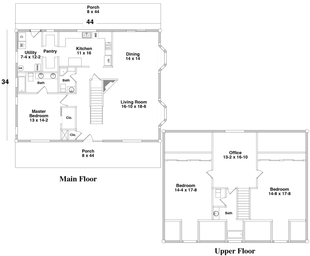 Floor Plan for the PINE MOUNTAIN by Century Cedar Homes