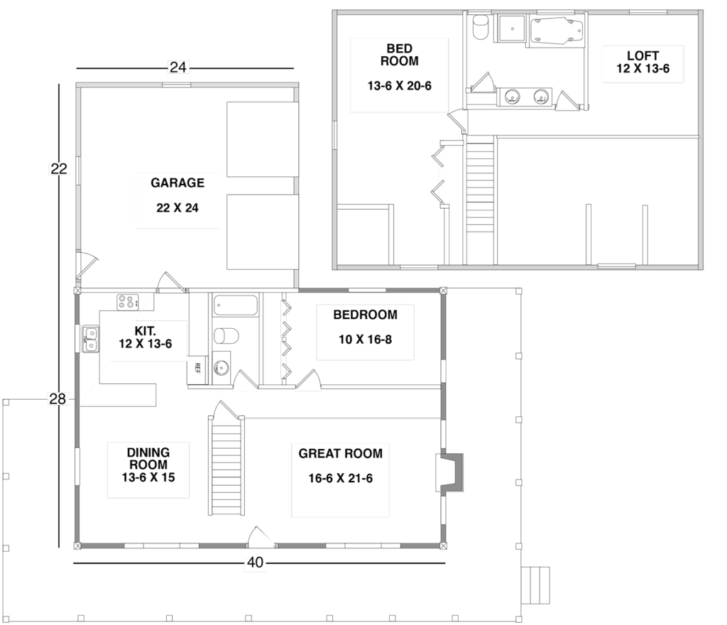 Floor Plan for the POSEY by Century Cedar Homes