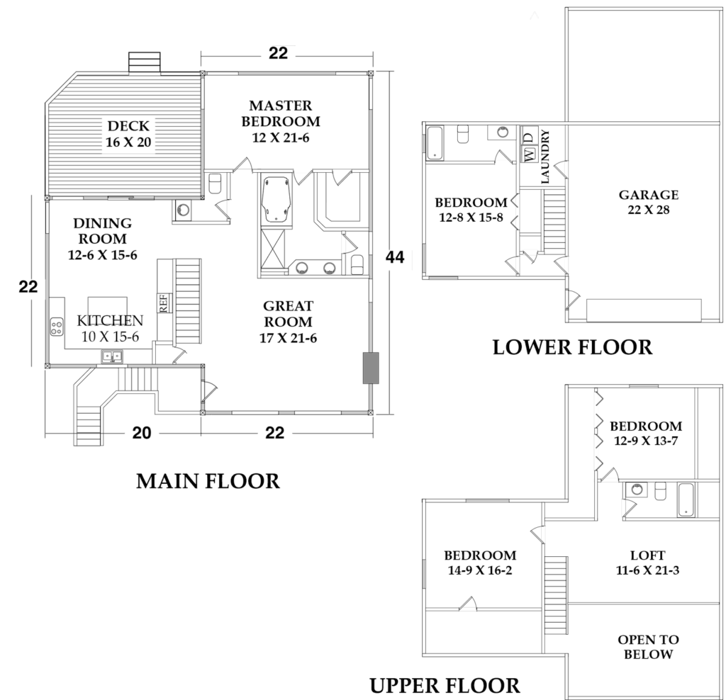 Floor Plan for the RUNNING SPRINGS by Century Cedar Homes